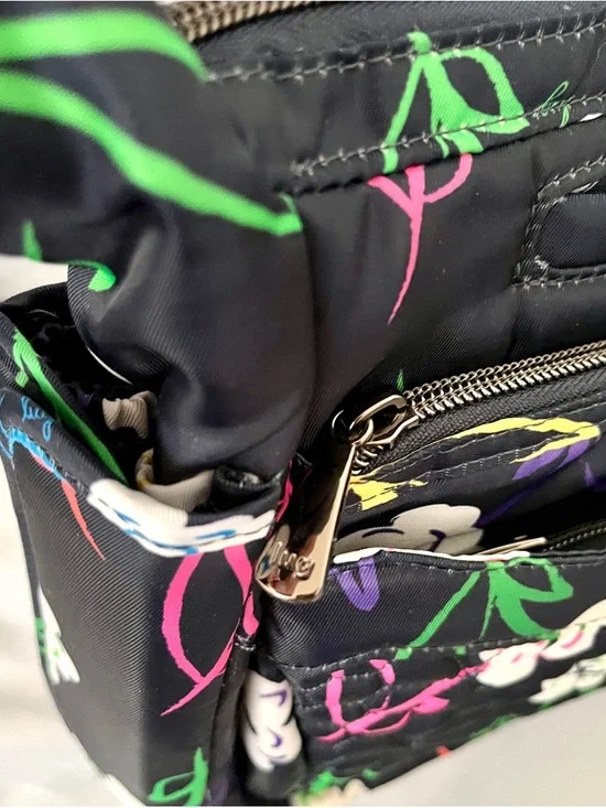 Lug Flutter SE Crossbody Bag Bright Floral RFID Front Zip Pocket Travel Blue - Picture 5 of 12